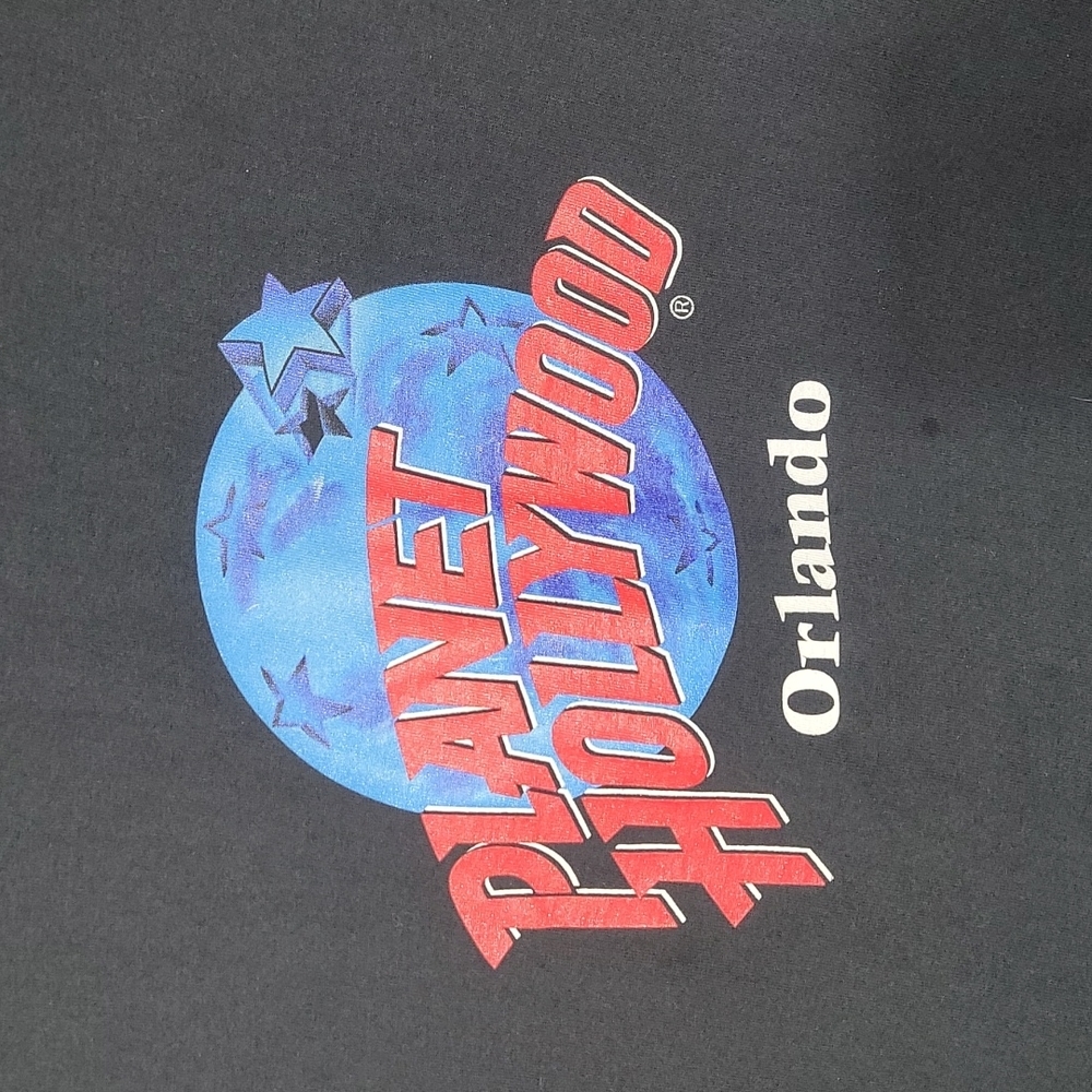 Vintage 90s Y2k Planet Hollywood Orlando Flordia Black Made In Usa Large